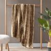 Madison Park Zuri Soft Plush Luxury Oversized Faux Fur Throw Animal Stripes Design, Faux Mink On The Reverse, Modern All Seasons Blanket for Bed, Sofa Couch, Office, Sand, 60×70″(Tan)