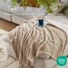 Madison Park Zuri Soft Plush Luxury Oversized Faux Fur Throw Animal Stripes Design, Faux Mink On The Reverse, Modern All Seasons Blanket for Bed, Sofa Couch, Office, Sand, 60×70″(Leopard)
