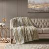 Madison Park Zuri Soft Plush Luxury Oversized Faux Fur Throw Animal Stripes Design, Faux Mink On The Reverse, Modern All Seasons Blanket for Bed, Sofa Couch, Office, Sand, 60×70″(Sand)
