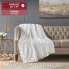 Madison Park Zuri Soft Plush Luxury Oversized Faux Fur Throw Animal Stripes Design, Faux Mink On The Reverse, Modern All Seasons Blanket for Bed, Sofa Couch, Office, Sand, 60×70″(White)