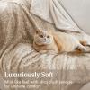 Madison Park Zuri Soft Plush Luxury Oversized Faux Fur Throw Animal Stripes Design, Faux Mink On The Reverse, Modern All Seasons Blanket for Bed, Sofa Couch, Office, Sand, 60×70″(Leopard)