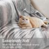 Madison Park Zuri Soft Plush Luxury Oversized Faux Fur Throw Animal Stripes Design, Faux Mink On The Reverse, Modern All Seasons Blanket for Bed, Sofa Couch, Office, Sand, 60×70″(Blush/Grey)