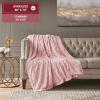 Madison Park Zuri Soft Plush Luxury Oversized Faux Fur Throw Animal Stripes Design, Faux Mink On The Reverse, Modern All Seasons Blanket for Bed, Sofa Couch, Office, Sand, 60×70″(Blush)
