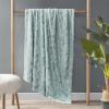 Madison Park Zuri Soft Plush Luxury Oversized Faux Fur Throw Animal Stripes Design, Faux Mink On The Reverse, Modern All Seasons Blanket for Bed, Sofa Couch, Office, Sand, 60×70″(Aqua)