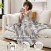 Madison Park Zuri Soft Plush Luxury Oversized Faux Fur Throw Animal Stripes Design, Faux Mink On The Reverse, Modern All Seasons Blanket for Bed, Sofa Couch, Office, Sand, 60×70″(Blush/Grey)