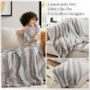 Madison Park Zuri Soft Plush Luxury Oversized Faux Fur Throw Animal Stripes Design, Faux Mink On The Reverse, Modern All Seasons Blanket for Bed, Sofa Couch, Office, Sand, 60×70″(Blush/Grey)
