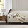 Madison Park Zuri Soft Plush Luxury Oversized Faux Fur Throw Animal Stripes Design, Faux Mink On The Reverse, Modern All Seasons Blanket for Bed, Sofa Couch, Office, Sand, 60×70″(Sand)