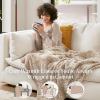 Madison Park Zuri Soft Plush Luxury Oversized Faux Fur Throw Animal Stripes Design, Faux Mink On The Reverse, Modern All Seasons Blanket for Bed, Sofa Couch, Office, Sand, 60×70″(Leopard)