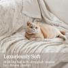 Madison Park Zuri Soft Plush Luxury Oversized Faux Fur Throw Animal Stripes Design, Faux Mink On The Reverse, Modern All Seasons Blanket for Bed, Sofa Couch, Office, Sand, 60×70″(Snow Leopard)