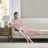 Madison Park Zuri Soft Plush Luxury Oversized Faux Fur Throw Animal Stripes Design, Faux Mink On The Reverse, Modern All Seasons Blanket for Bed, Sofa Couch, Office, Sand, 60×70″(Blush)