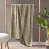 Madison Park Zuri Soft Plush Luxury Oversized Faux Fur Throw Animal Stripes Design, Faux Mink On The Reverse, Modern All Seasons Blanket for Bed, Sofa Couch, Office, Sand, 60×70″(Sand)