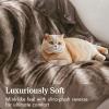 Madison Park Zuri Soft Plush Luxury Oversized Faux Fur Throw Animal Stripes Design, Faux Mink On The Reverse, Modern All Seasons Blanket for Bed, Sofa Couch, Office, Sand, 60×70″(Brown)