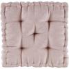 Intelligent Design Azza Floor Pillow, Large Cushions Sitting for Adults, Floor Pillow for Meditation or Yoga, Lustrous Chenille Tufted with Scalloped Edges for Bench/Chair Cushion, 20″x20″x5″ Ivory(Square Blush)