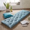 Intelligent Design Edelia Foldable Poly Chenille Light Weight Lounge Floor Pillow Cushion Tufted Seat for Meditation, Game Playing, Yoga, Reading with Travel Wrap, 74×27, Ivory(Aqua)