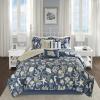 Madison Park 100% Cotton Comforter Set – Coastal Coral, Starfish Design All Season Down Alternative Cozy Bedding with Matching Shams, Decorative Pillow, Queen(90″x90″), Blue, Cape Cod Navy 7pcs(Cape Cod Navy 7pcs)