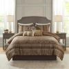 Madison Park Bellagio Cozy Comforter Set – Luxurious Jaquard Traditional Damask Design, All Season Down Alternative Bedding with Matching Shams, Decorative Pillow, Queen(90″x90″), Brown/Gold 7 Piece(Bellagio Brown/Gold)