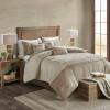 Madison Park Boone Cozy Comforter Set, Faux Suede, Deluxe Hotel Styling All Season Down Alternative Bedding Matching Shams, Decorative Pillow, Queen (90 in x 90 in), Rustic Brown 7 Piece(Tan 7pcs)
