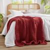 Madison Park Casual Acrylic Chunky Twice Knit Throw with Charcoal MP50-7315(Red)