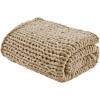 Madison Park Casual Acrylic Chunky Twice Knit Throw with Charcoal MP50-7315(Tan)