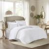 Madison Park Celeste Comforter Set-Textured Luxury Design All Season Down Alternative Bedding, Matching Sham, Decorative Pillows, Queen(90″x90″), White 5 Piece(White 5pcs)