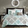 Madison Park Claire Quilt Modern Design – All Season, Breathable Coverlet Lightweight Bedding Set, Matching Shams, Decorative Pillow, Full/Queen (90 in x 90 in), Diamond Aqua 6 Piece(Aqua)