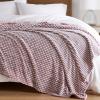 Madison Park Cozy Blanket Soft Plush Blanket Chic Backprinted Carved Texture Design, Trendy, All Seasons Lightweight Bedding for Summer Cover for Bed, Couch & Sofa, Full/Queen, Grey(Red)