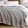 Madison Park Cozy Blanket Soft Plush Blanket Chic Backprinted Carved Texture Design, Trendy, All Seasons Lightweight Bedding for Summer Cover for Bed, Couch & Sofa, Full/Queen, Grey(Brown)