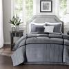 Madison Park Cozy Comforter Set Casual Blocks Design All Season, Matching Bed Skirt, Decorative Pillows, Queen(90″x90″), Red Brown, 7 Piece(Bridgeport Herringbone  Black Dark Grey)