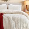 Madison Park Ellis Cable Knit Comforter Set – Soft Fluffy Chenille with Sherpa Reverse, Cozy Sweater-Inspired Texture, Oeko-Tex Certified,King, Ivory(Ivory)