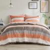 Madison Park Essentials Jaxon Bed in a Bag Comforter Set with Sheet, Printed Stripe Design, Modern All Season Bedding and Matching Sham, Queen Blue/Grey 7 Piece(Coral/Grey)