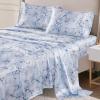 Madison Park Essentials Queen Free Luxurious 6 Piece Sheet Set MPE20-769(Blue Marble)