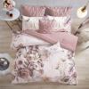 Madison Park Floral Queen Comforter Set, Cotton Rich Bedding Set Feminine Design Shabby Chic Queen Size Comforter Sets, All Season Bed Cover with Shams, Bed Skirt, Décor Pillow, Blush 8 Piece(Cassandra Blush)