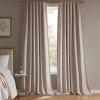 Madison Park Karien 100% Blackout Curtains 52×84 – White, 2-Layer Noise Blocking & Energy Smart Thermal Window Panel Pair with Rod Pocket/Back Tab(Linen)