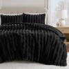 Madison Park King Comforter Set Reversible Faux-Fur Plush Comforters for King Size Bed, All Season Luxurious Ribbed Velvet Comforters King Size Bedding Set, Jasmine, King, Ivory 3 Piece(Black)