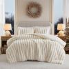 Madison Park King Comforter Set Reversible Faux-Fur Plush Comforters for King Size Bed, All Season Luxurious Ribbed Velvet Comforters King Size Bedding Set, Jasmine, King, Ivory 3 Piece(Ivory)