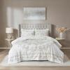 Madison Park Laetitia Lightweight 100% Cotton Quilt Set, Breathable Chenille Tufted, Shabby Chic Boho Medallion Design, Sham, Floral Taupe w/ Tassels, Full/Queen-2 Piece(Violette Ivory/Taupe Coverlet)