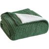 Madison Park Luxuriously Cozy Chenille Throw Blanket Waffle Weave Reversible Soft & Warm Sherpa Throw, Lightweight, Breathable Waffle Throw, Farmhouse Room Décor Summer Blanket, 50×60, Red(Green)