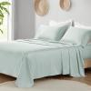 Madison Park Organic Cotton Sheet Soft & Breathable 300TC Cotton Sheets, Elastic Deep Pocket Sheet Set Fits Up to 18″ Mattress, All Seasons, Lightweight, 100% Cotton Bed Sheets, Queen Taupe 4 Piece(Aqua)