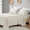 Madison Park Organic Cotton Sheet Soft & Breathable 300TC Cotton Sheets, Elastic Deep Pocket Sheet Set Fits Up to 18″ Mattress, All Seasons, Lightweight, 100% Cotton Bed Sheets, Queen Taupe 4 Piece(Ivory)