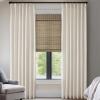Madison Park Pinch Pleated Window Curtains, Soft Light Filtering Window Panel for Living Room Bedroom, Poly-Linen Blend Pinch Pleat Drapes with Hooks, 2 Pieces– 40”W x 90”L Emery Grey(Ivory)