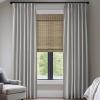 Madison Park Pinch Pleated Window Curtains, Soft Light Filtering Window Panel for Living Room Bedroom, Poly-Linen Blend Pinch Pleat Drapes with Hooks, 2 Pieces– 40”W x 90”L Emery Grey(Grey)