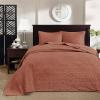 Madison Park Quebec Queen Size Quilt Bedding Set – Ivory , Damask – 3 Piece Bedding Quilt Coverlets – Ultra Soft Microfiber Bed Quilts Quilted Coverlet(Clay Red)