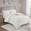 Madison Park Queen Duvet Cover Set Floral Chenille Tufted Cotton Duvet Cover for Queen Size Bed, Soft & Lightweight Queen Bedding Cover with Shams, Veronica, Full/Queen Grey/White 3 Piece(Off White)