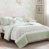 Madison Park Queen Quilt Set Cotton Coverlet Set with Cotton Filling for Queen Size Bed, All Season, Lightweight Queen Cotton Quilt Include Shams, & Décor Pillows, Dawn, Full/Queen Sage Green 6 Piece(Sage Green)