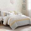 Madison Park Queen Quilt Set Cotton Coverlet Set with Cotton Filling for Queen Size Bed, All Season, Lightweight Queen Cotton Quilt Include Shams, & Décor Pillows, Dawn, Full/Queen Sage Green 6 Piece(Yellow)