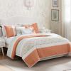 Madison Park Queen Quilt Set Cotton Coverlet Set with Cotton Filling for Queen Size Bed, All Season, Lightweight Queen Cotton Quilt Include Shams, & Décor Pillows, Dawn, Full/Queen Sage Green 6 Piece(Coral)