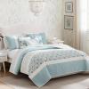 Madison Park Queen Quilt Set Cotton Coverlet Set with Cotton Filling for Queen Size Bed, All Season, Lightweight Queen Cotton Quilt Include Shams, & Décor Pillows, Dawn, Full/Queen Sage Green 6 Piece(Aqua)