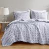 Madison Park Queen Quilt Set Matelasse Reversible Quilt Set 2 Colors in 1, Chic Geometric Pattern, Casual Lightweight Coverlet Bedspread, All Seasons Bedding, Sham, Harlow, Full/Queen Grey 3 Piece(Grey)
