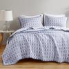 Madison Park Queen Quilt Set Matelasse Reversible Quilt Set 2 Colors in 1, Chic Geometric Pattern, Casual Lightweight Coverlet Bedspread, All Seasons Bedding, Sham, Harlow, Full/Queen Grey 3 Piece(Indigo)