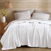Madison Park Queen Size Blanket, 70% Rayon Bamboo-Based, 30% Cotton, Breathable for Hot Sleepers Menopause, Ultra Soft and Snag-Resistant, Summer Blanket for Bed or Couch, Queen 90″x90″ Sage Green(White)